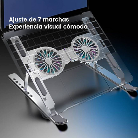 Image of SOPORTE DE ALUMINIO PORTATIL PARA LAPTOP 3 EN 1 CON VENTILACIÓN