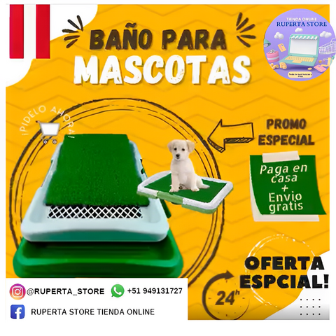 Image of Baño Portatil para Mascotas Ecologico Perros Gatos para Orinar Con Cesped - Puppy Potty Pad